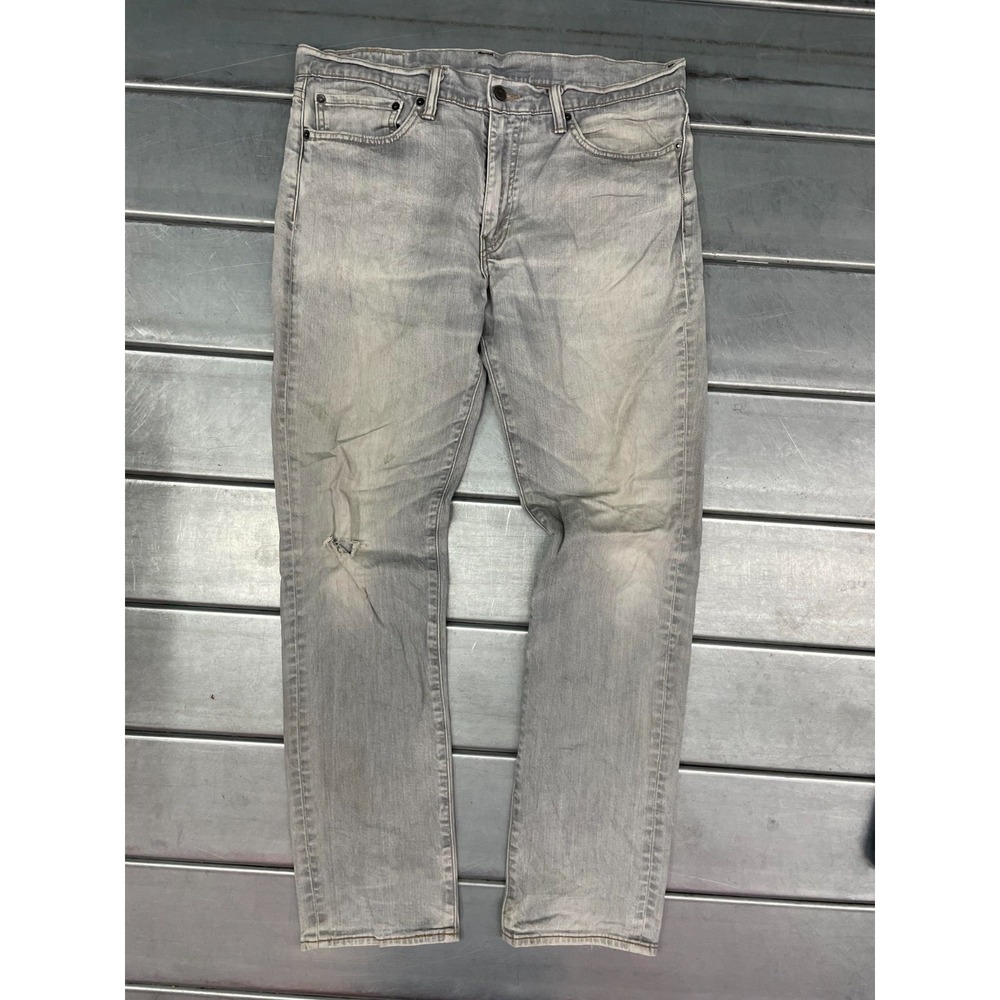 Levis 511 Jeans Mens 35x32‎ Light Wash Denim Slim Straight Distressed Faded